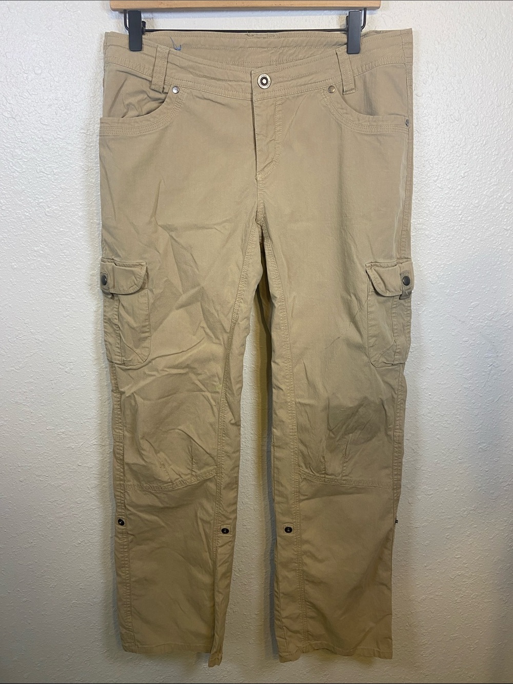 Kuhl Outdoor Athletic Hiking Khaki Splash Roll Up UPF 50+ Women's Pants Size 12
